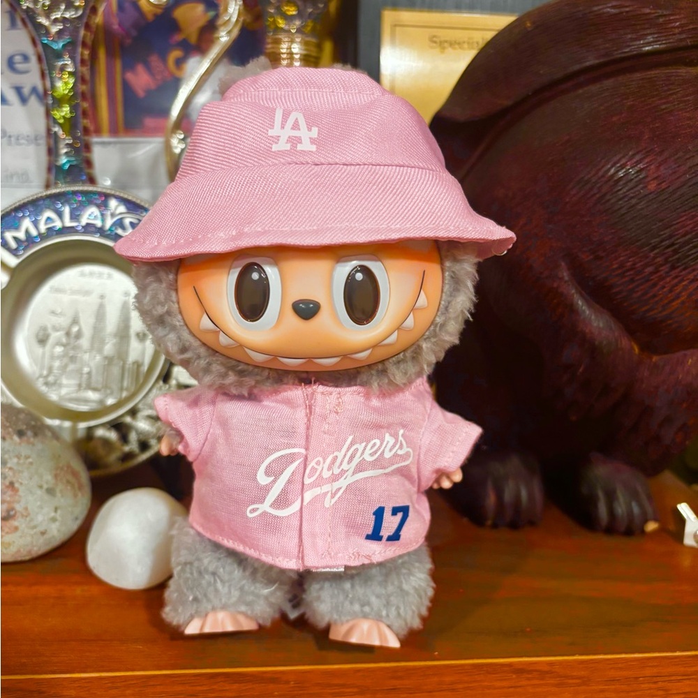 Pink Dodgers Jersey for Dolls Like Labubus